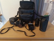 Nikon EM Kamera Set + Series E 50mm + Hanimex 80–200mm + CB355 Blitz