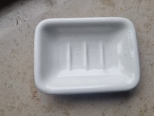 Keramik/Porzellan  - Antik- Seifenschale - weiß - ca  14,5 x 11,0  x 3,5 cm