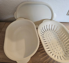 Tupperware Kleiner Küchenchef Sieb Servierer 2,5 l Oval 3-teilig  cremeweiß