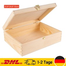 Creative Deco A4 Holz-Kiste mit Deckel | Unlackierte Aufbewahrungs-Box