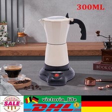 300ML 6Tassen Espressokocher Aluminium Elektrische Moka Topf Kaffeemaschine 480W