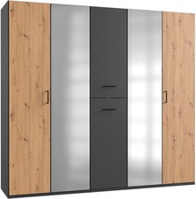 Kleiderschrank Lima 225x58x208cm Artisan Eiche graphit mit Apothekerauszügen (17