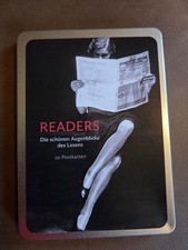 20 Postkarten in silberfarbener Dose, READERS, Paper Moon