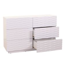 B-Ware Kommode MCW-M52, 3D-Design 81x120x42cm Hochglanz weiß