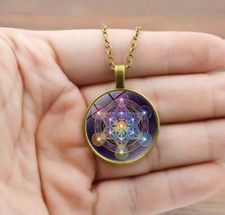 Halskette│Metatron´s Würfel | Hexagramm | 50cm  Ø 2,5cm | bronze | KM1