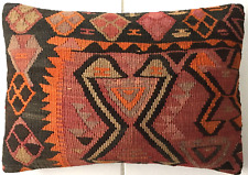 Kelim Kissen Alt Vintage Orientalisch Handgewebt Old Kilim Pillow Cushion Rose