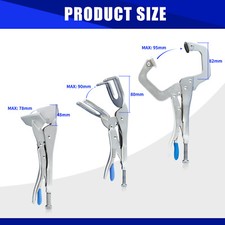 3 tlg Schweißer Gripzangensatz Schweißen Karosserie Gripzange Breitmaulzange