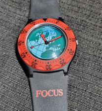 Werbeuhr FOCUS ungetragen mit Plexiglasbox