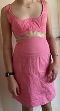 Thierry Mugler Etuikleid Minikleid m. Einsätzen S 36 Designer Vintage Paris Pink