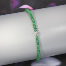 Wert 1100 € Brillant Diamant Smaragd Armband 750 18 Karat Weiß Gold