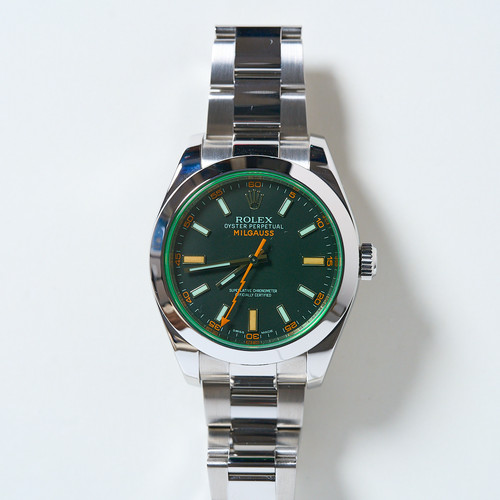 Rolex milgauss 116400gv green - rolex,