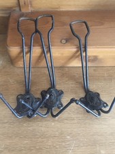3 Garderobenhaken Vintage Schwarz Metall