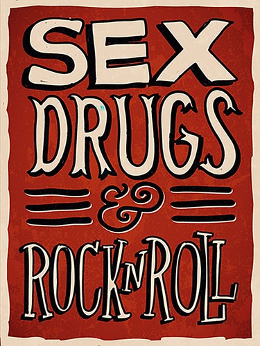 Holzschild 30x40 sex drugs - holzschild,