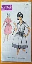 Vintage Burda Schnittmuster 2040 Flottes Hemdblusenkleid  Gr 44