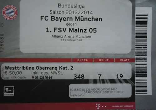 Ticket bundesliga 2013 fc - ticket,