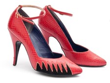 Vintage Pumps 80er Rot Schwarz