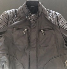 Belstaff Biker Jacke, WEYBRIDGE, schwarz, Gr. XXL, Tec-Leder, neuwertig, 