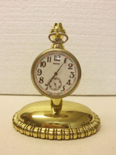 UHRENSTÄNDER MESSING Taschenuhr RARITÄT Taschenuhrenständer brüniert