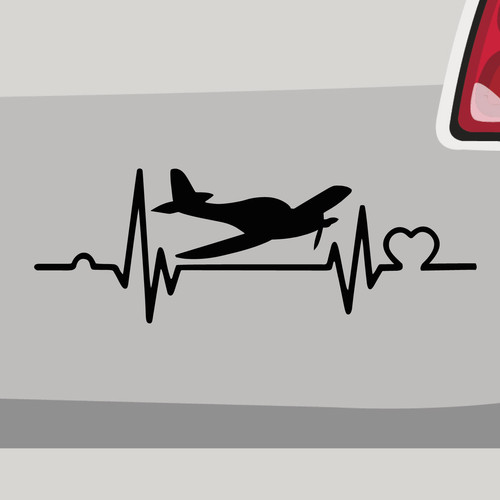 Aufkleber herzschlag flugzeug - aufkleber,