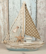 Deko Segelboot Boot Segler Schiff mit Seestern 28x24,5x5,5cm maritime Dekoration