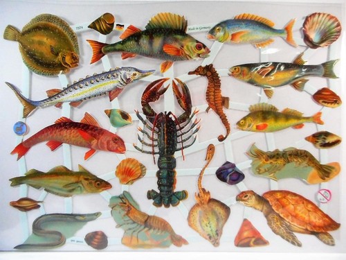 Glanzbilder fisch krabbe - fisch,