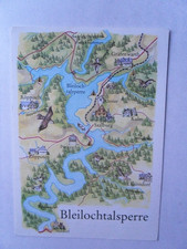AK Bleiloch Talsperre Saalburg Gräfenwarth Röppisch Saaldorf 1987 Landkarte Map
