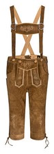 HIRSCHBERGER Trachten Lederhose Kniebund Gr. 46 - 72 Wildleder braun Camel
