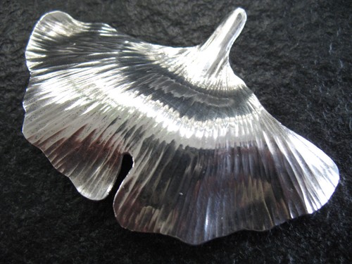 Brosche silber 800 ginko - brosche, blatt