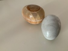 2 Marmor - Stein - Eier Vintage Deko