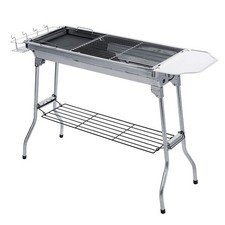 Barbecue Grill Klappbarer Grillofen Edelstahl für Außenbereich Holzkohle Camping