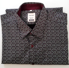 Haupt Routen Muster Langarm Baumwoll-Herrenhemd Regular Fit Größe XL