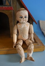 Seltene alte Holzglieder Puppe