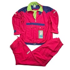 Fischer Sport Gr. L vintage Trainingsanzug oldschool 80er 90er Rot/Pink KW5