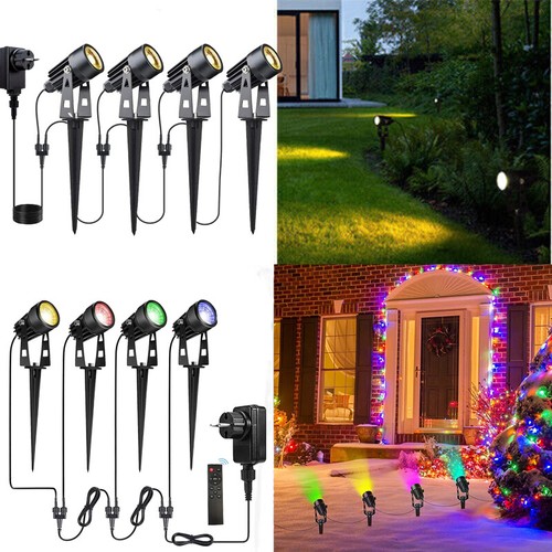 4er rgb gartenstrahler mit - rgb,