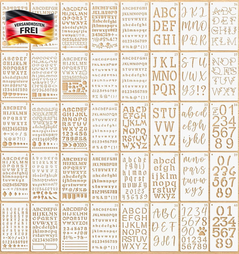 Buchstaben zahlen schablonen - zahlen,