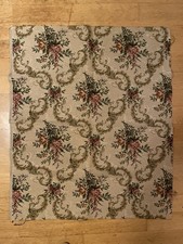 Antiker Möbelstoff 70x60 cm + Stoffreste – Blumenmuster, unbenutzt