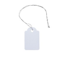 Hängeetiketten 28x43mm mit Faden weiss Karton-Etiketten Preisetiketten Schilder