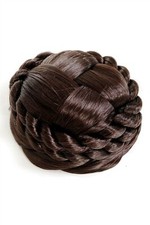 Haarteil Zopf Dutt Haarknoten geflochten Tracht Braun brünett Kunsthaar TC2041-6