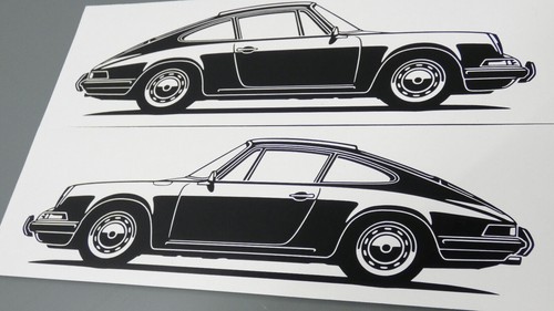 Aufkleber silhouette porsche - aufkleber,