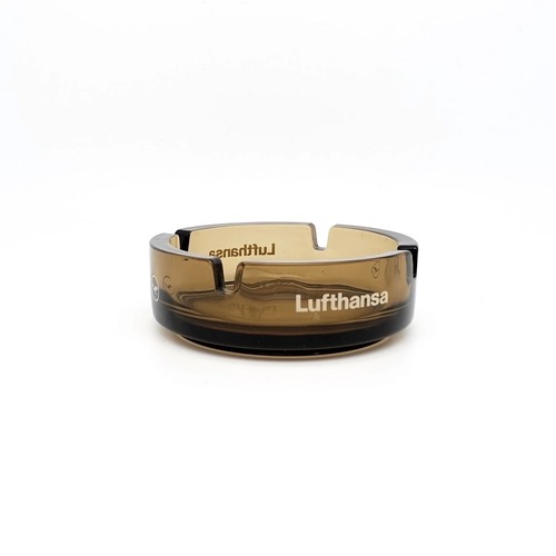 Brauner vintage lufthansa glas - lufthansa,