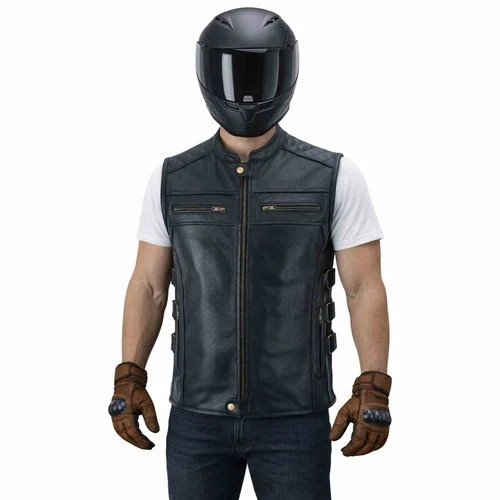 Lederweste herren biker kutte - lederweste,
