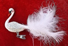 ❀ Schwan Glas Weiß Glitzer