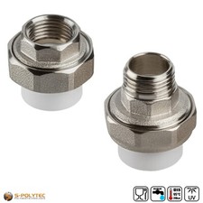 PPR Aqua-Plus Kupplungsverschraubung IG und AG 20 mm bis 40 mm Fusiotherm, WEIß