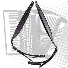 Professionelle Akkordeon Riemen Leder Samt Schulter Gurt Akkordeongurte schwarz 