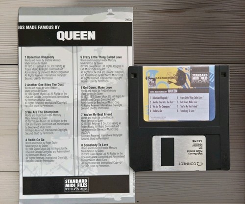 Queen midi song files diskette - queen,