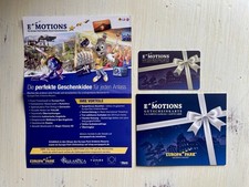 Europa-Park Rust E MOTIONS Gutscheinkarte Blau silber Schleife