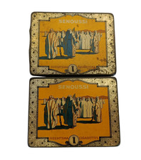 Vintage Senoussi Reemtsma Cigarettes Metall Dosen Set 2 Stück Sammlerstücke