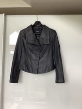 Orwell Lederjacke Damen Gr. 34 Grau/schwarz