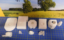 1:72 für Diorama: 5 kleine Bunker mit 2 Pz-Türmen +2 MG-Schütze (3d Druck) Set 4