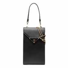 PRADA Triangle Logo Leder Handytasche schwarz Saffiano 10,5x18cm gebraucht
